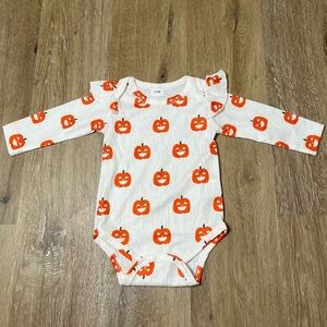 Baby Girl Pumpkin Halloween Onesie